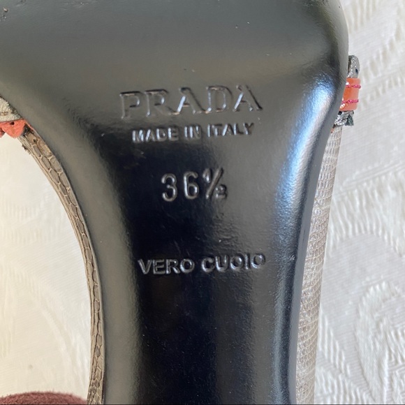 prada lizard scalloped trim cisscross sandals - Picture 11 of 11